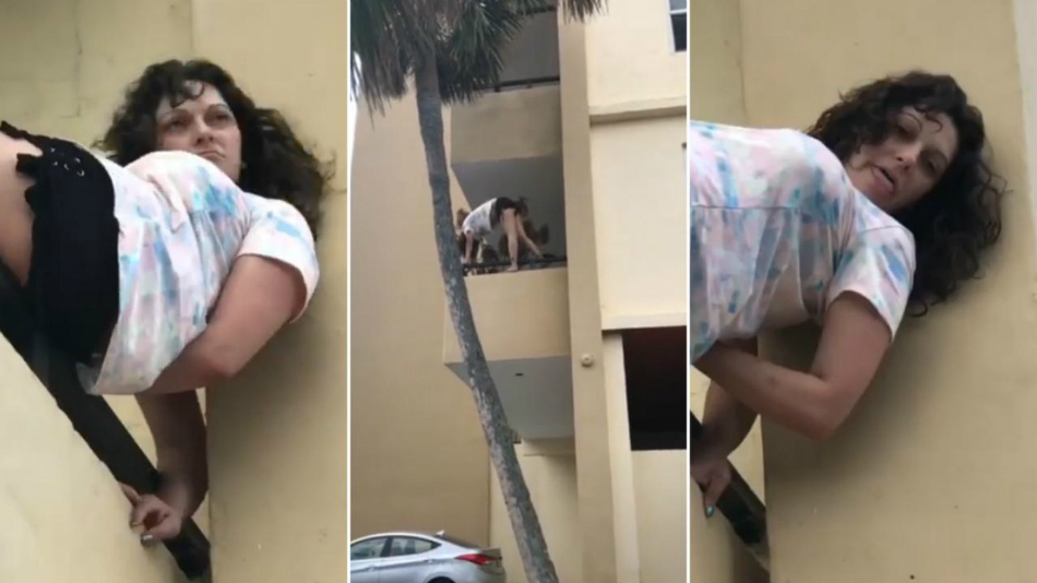 A iesit pe balcon sa faca yoga, dar toata lumea s-a speriat